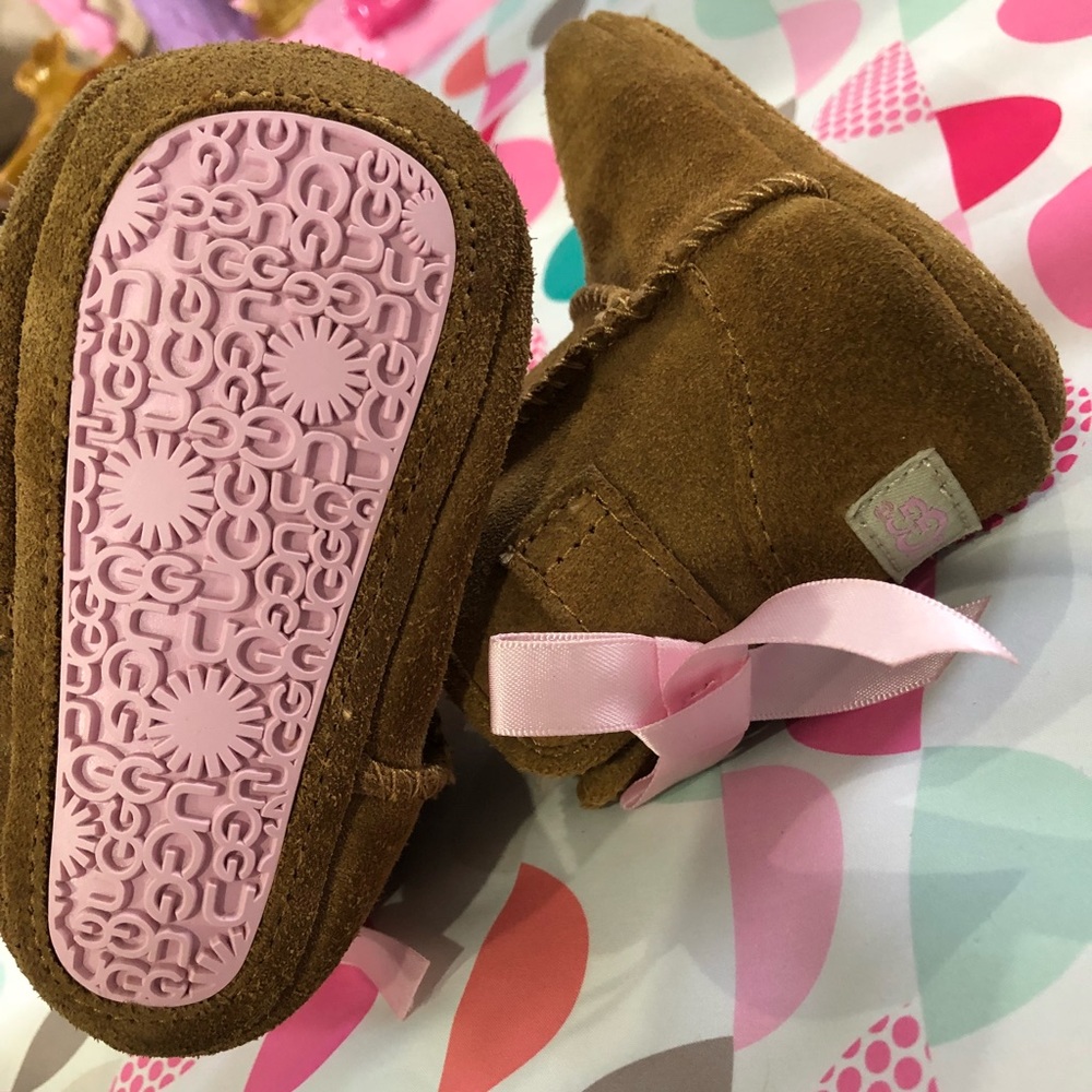 Tan UGGs with Pink Bow